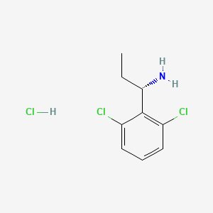 Chemical structure of (S)-1-(2,6-dichlorophenyl)propan-1-amine hcl