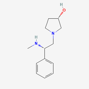 Chemical structure of (S)-1-((S)-2-(Methylamino)-2-phenylethyl)pyrrolidin-3-ol