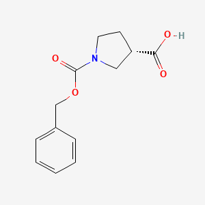 Chemical structure of (S)-1-((Benzyloxy)carbonyl)pyrrolidine-3-carboxylic acid