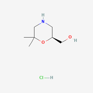 Chemical structure of (S)-(6,6-DIMETHYLMORPHOLIN-2-YL)METHANOL HCL