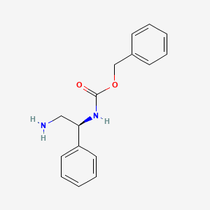Chemical structure of (S)-(2-amino-1-phenyl-ethyl)-carbamic acid benzyl ester