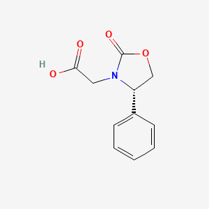 Chemical structure of (S)-(+)-2-Oxo-4-phenyl-3-oxazolidineacetic acid
