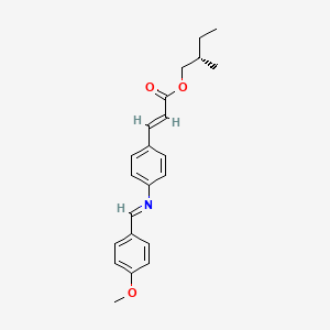 Chemical structure of (s)-(+)-2-methylbutyl p-[(p-methoxybenzylidene)amino]cinnamate
