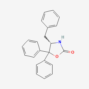 Chemical structure of (S)-4-Benzyl-5,5-diphenyloxazolidin-2-one