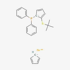 Chemical structure of (Rp)-2-(tert-Butylthio)-1-(diphenylphosphino)ferrocene