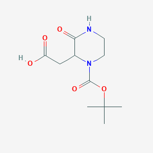 Chemical structure of (R,S)-4-BOC-3-CARBOXYMETHYL-PIPERAZIN-2-ONE