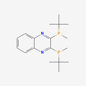 Chemical structure of 2,3-Bis((R)-tert-butyl(methyl)phosphino)quinoxaline