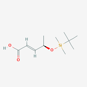 Chemical structure of (R,E)-4-((tert-Butyldimethylsilyl)oxy)pent-2-enoic acid