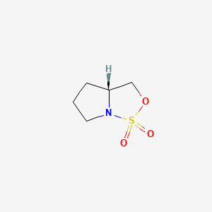 Chemical structure of (R)-Tetrahydro-3H-pyrrolo[1,2-c][1,2,3]oxathiazole 1,1-dioxide