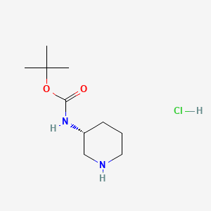 Chemical structure of (R)-tert-Butyl piperidin-3-ylcarbamate hydrochloride