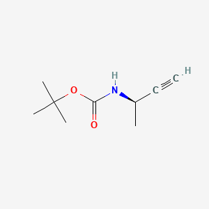 Chemical structure of (R)-tert-Butyl but-3-yn-2-ylcarbamate