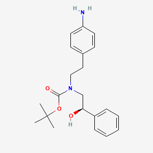 Chemical structure of (R)-tert-Butyl 4-aminophenethyl(2-hydroxy-2-phenylethyl)carbamate