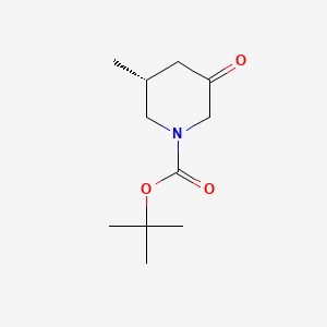 Chemical structure of (R)-tert-butyl 3-methyl-5-oxopiperidine-1-carboxylate