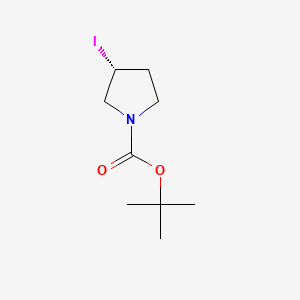 Chemical structure of (R)-tert-Butyl 3-iodopyrrolidine-1-carboxylate