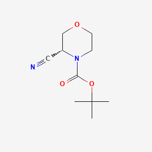 Chemical structure of (R)-N-Boc-3-cyanomorpholine