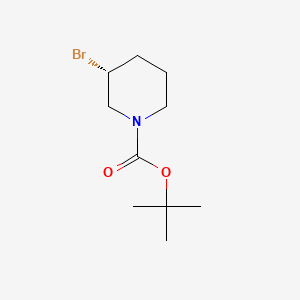 Chemical structure of (R)-tert-Butyl 3-bromopiperidine-1-carboxylate