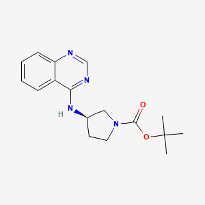 Chemical structure of (R)-tert-Butyl 3-(quinazolin-4-ylamino)pyrrolidine-1-carboxylate