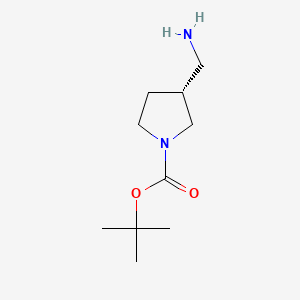 Chemical structure of (R)-tert-Butyl 3-(aminomethyl)pyrrolidine-1-carboxylate