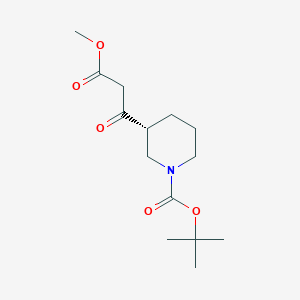 Chemical structure of (R)-tert-Butyl 3-(3-methoxy-3-oxopropanoyl)piperidine-1-carboxylate
