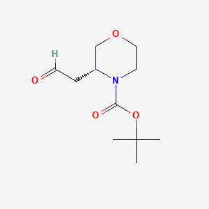Chemical structure of (R)-N-Boc-3-(2-Oxo-ethyl)-morpholine
