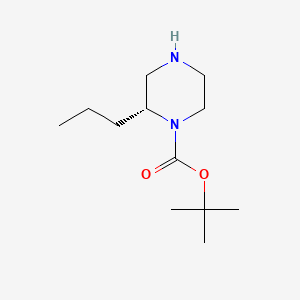 Chemical structure of (R)-tert-Butyl 2-propylpiperazine-1-carboxylate