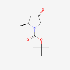 Chemical structure of (R)-tert-Butyl 2-methyl-4-oxopyrrolidine-1-carboxylate