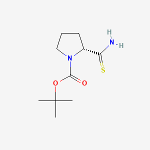 Chemical structure of (R)-Tert-Butyl 2-Carbamothioylpyrrolidine-1-Carboxylate