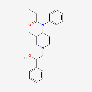 Chemical structure of (R)-tert-Butyl 2,4-dibenzylpiperazine-1-carboxylate