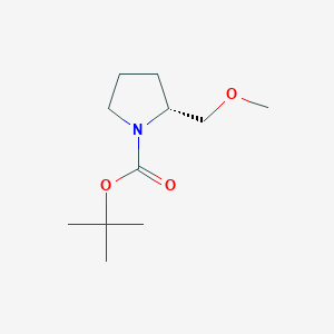 Chemical structure of (R)-tert-Butyl 2-(methoxymethyl)pyrrolidine-1-carboxylate