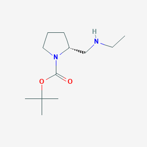 Chemical structure of (R)-tert-Butyl 2-((ethylamino)methyl)pyrrolidine-1-carboxylate