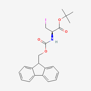 Chemical structure of N-Fmoc-3-iodo-L-alanine tert-butyl ester