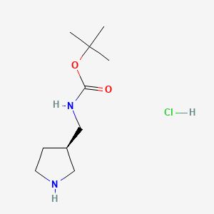 Chemical structure of (R)-tert-Butyl (pyrrolidin-3-ylmethyl)carbamate hydrochloride