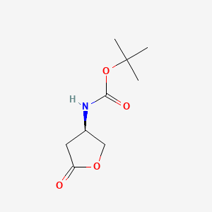 Chemical structure of (R)-tert-Butyl (5-oxotetrahydrofuran-3-yl)carbamate