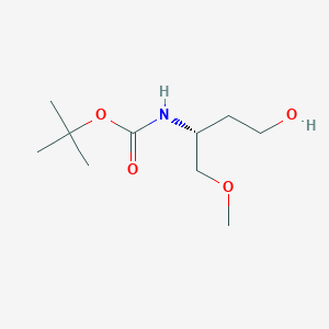Chemical structure of (R)-tert-Butyl (4-hydroxy-1-methoxybutan-2-yl)carbamate