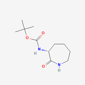 Chemical structure of (R)-tert-Butyl (2-oxoazepan-3-yl)carbamate