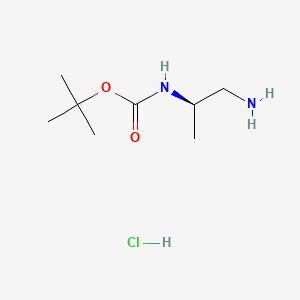 Chemical structure of (R)-tert-Butyl (1-aminopropan-2-yl)carbamate hydrochloride