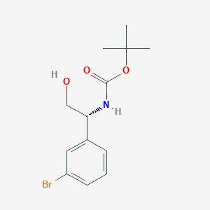 Chemical structure of (R)-tert-Butyl (1-(3-bromophenyl)-2-hydroxyethyl)carbamate