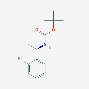Chemical structure of (R)-tert-Butyl (1-(2-bromophenyl)ethyl)carbamate