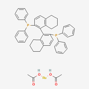 Chemical structure of (R)-Ru(OAc)2(H8-BINAP)