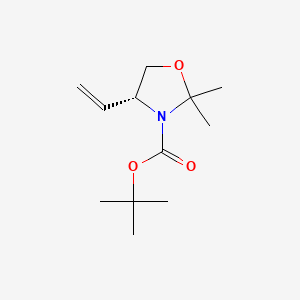 Chemical structure of (R)-N-Boc-2,2-dimethyl-4-vinyloxazolidine