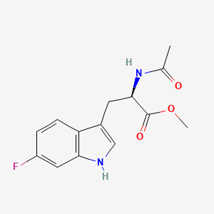 Chemical structure of (R)-N-Acetyl-6-Fluoro-Trp-OMe