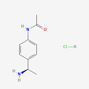 Chemical structure of (R)-N-[4-(1-Amino-ethyl)-phenyl]-acetamide hydrochloride