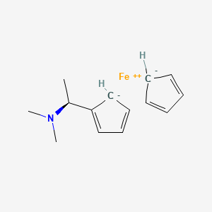 Chemical structure of (R)-N,N-Dimethyl-1-ferrocenylethylamine Tartrate