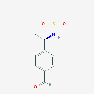 Chemical structure of (R)-N-(1-(4-formylphenyl)ethyl)methanesulfonamide