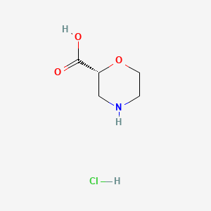 Chemical structure of (R)-Morpholine-2-carboxylic acid hydrochloride