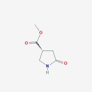 Chemical structure of (R)-methyl 5-oxopyrrolidine-3-carboxylate