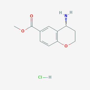Chemical structure of (R)-Methyl 4-aminochroman-6-carboxylate hydrochloride