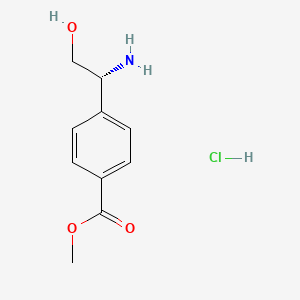 Chemical structure of (R)-Methyl 4-(1-amino-2-hydroxyethyl)benzoate hydrochloride