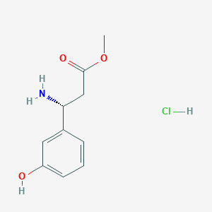 Chemical structure of (R)-Methyl 3-amino-3-(3-hydroxyphenyl)propanoate hydrochloride