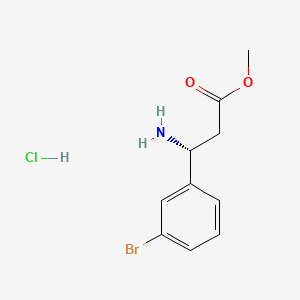 Chemical structure of (R)-Methyl 3-amino-3-(3-bromophenyl)propanoate hydrochloride